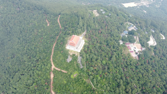 高山寺庙航拍视频