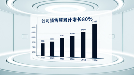 简约大气科技扁平柱状数据图表展示AE模板视频