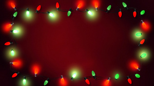 圣诞节彩色灯泡闪烁视频素材10秒视频