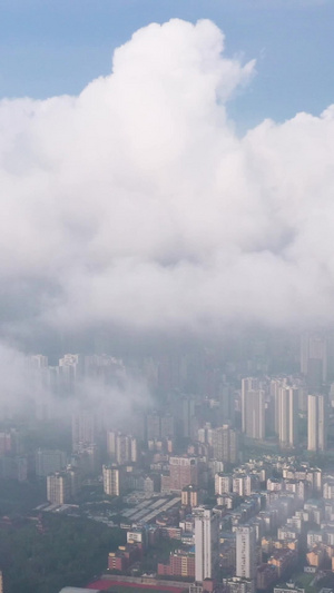 重庆夏季雨后城市穿云航拍素材飞跃重庆87秒视频
