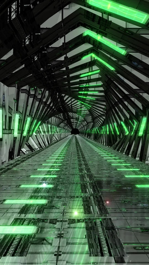 三维机械隧道穿梭背景科技隧道30秒视频