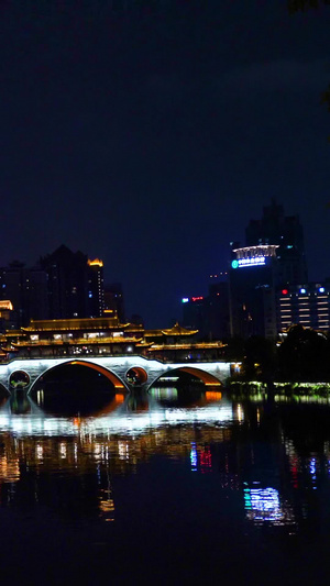 实拍成都九眼桥夜景视频素材成都网红打卡景点100秒视频