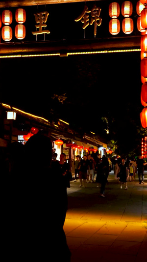 实拍成都锦里古街夜景视频素材成都发展112秒视频