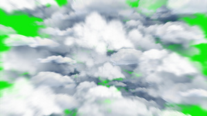 云层穿梭绿幕背景3秒视频