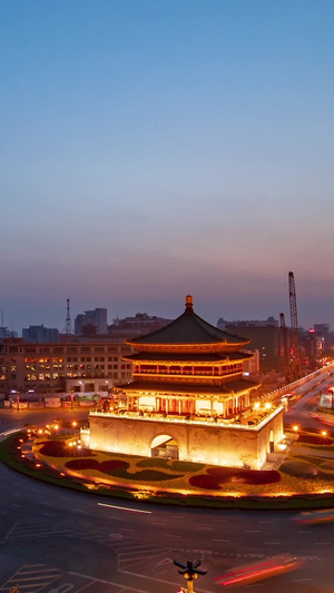 【旅游宣传片】4西安大唐不夜城航拍风景合集大范围延时50秒视频