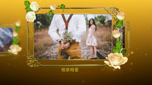 金属花朵美丽婚礼照片回忆模板48秒视频