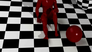 以3D格配成的红人和红色蛋蛋一起动画16秒视频