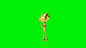 金色男孩跳着傻傻的舞无缝循环绿屏7秒视频