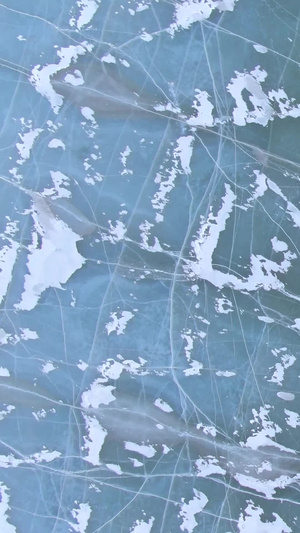 航拍结冰冰面154秒视频