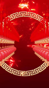 新年喜庆大红灯笼舞台背景视频红色喜庆视频