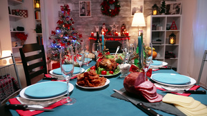 供圣诞节庆祝活动使用的传统食物12秒视频