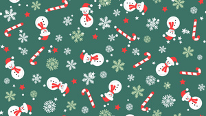雪人雪花运动图形的圣诞节背景图案20秒视频