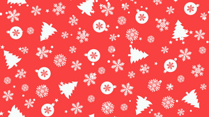 圣诞节背景图案包括圣诞树雪花和圣诞节球运动图画等20秒视频