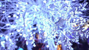 蓝色圣诞节雪花灯21秒视频