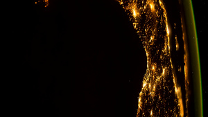 空间地球行星在国际空间站的夜间景象是来自NASA30秒视频