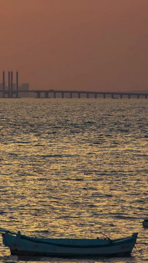 高清延时青岛胶州湾跨海大桥远眺27秒视频