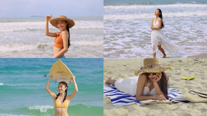 初夏沙滩美女群像合集76秒视频