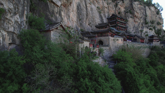 5A景区邯郸娲皇宫景点娲皇阁航拍视频视频