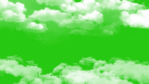 飘动的云绿幕抠像特效素材30秒视频