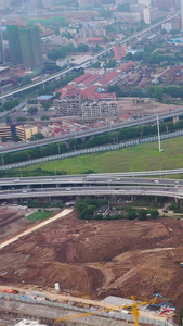 航拍武汉三环线错综复杂的立交桥交通视频