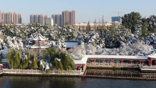 冬天雪景航拍视频