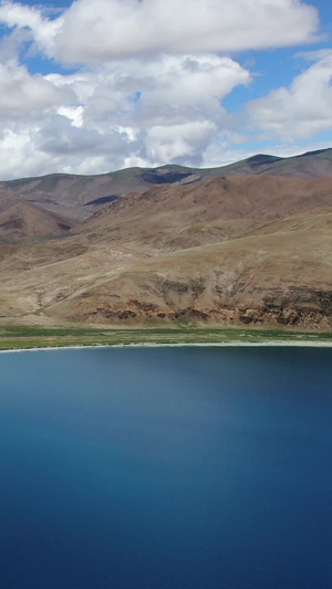 西藏羊卓雍措湖航拍视频自然风光75秒视频