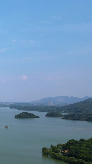 航拍湖南岳阳洞庭湖旅游度假区5A景区32秒视频