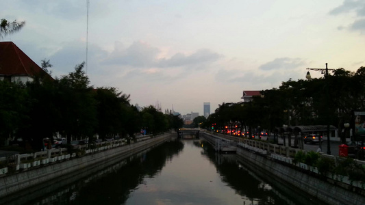 Bangkok市的日落视频