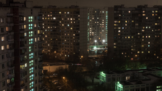 睡觉楼和院子和道路莫斯科俄罗斯的建筑群以及摩斯考视频