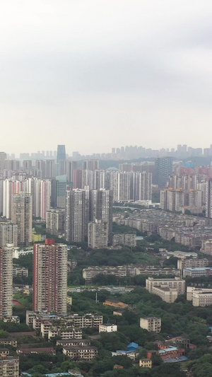 雾霾天气重庆江北区石马河航拍素材重庆航拍素材46秒视频