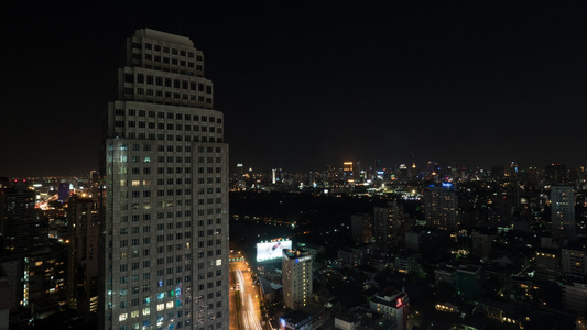 夜间城市泰国邦科克时间的过夜视频