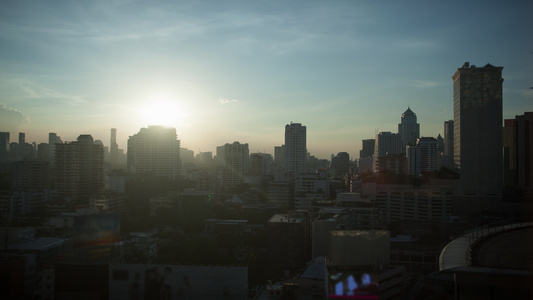在泰国的Bangkok日夜变迁视频