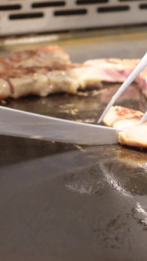 商业餐厅美食铁板烧西餐牛排素材节假日48秒视频