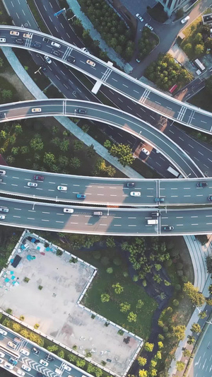 航拍城市立体交通高架桥素材城市素材42秒视频