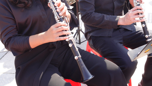 西洋乐器单簧管演奏表演4k音乐素材视频