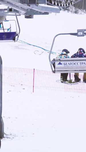 滑雪场索道缆车体育运动11秒视频