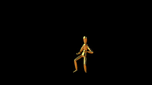 滑稽的金金假人跳曲舞无缝循环阿尔法频道6秒视频