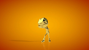 金金男孩跳舞旋转无缝循环橙色工作室18秒视频