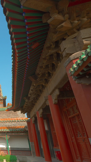 皇家园林庭院假山游廊故宫世界文化遗产18秒视频
