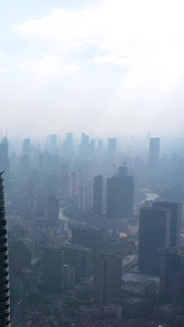 航拍上海地标白玉兰大厦摩天大楼视频