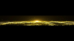 8K超宽屏金色粒子海洋背景视频10秒视频