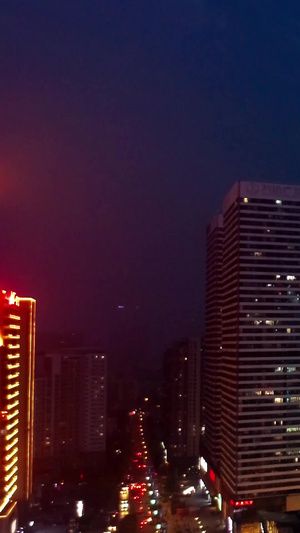 航拍赛博朋克风格的都市夜景灯光秀44秒视频