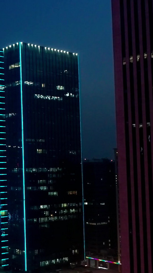 航拍赛博朋克风格的都市夜景灯光秀44秒视频