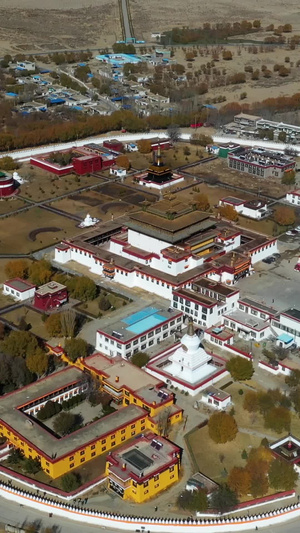 桑耶寺航拍视频西藏自治区山南地区的扎囊县桑耶镇境内38秒视频