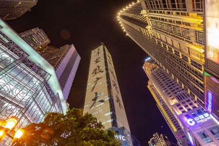 WFC重庆环球金融中心大厦夜景8k视频