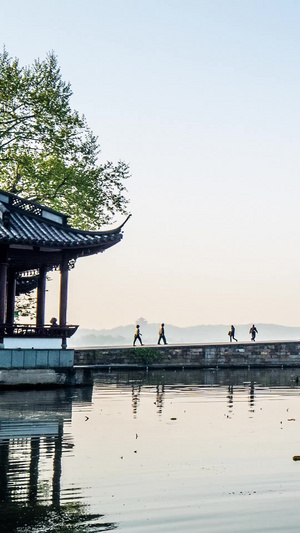 西湖断桥人流延时西湖十景11秒视频