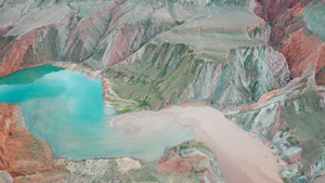 新疆峡谷河流风光丹霞地貌航拍39秒视频