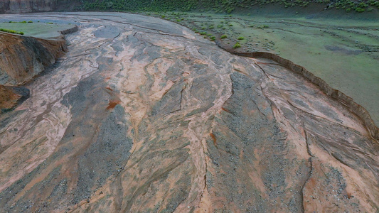 航拍河谷峡谷自然风光素材背景视频