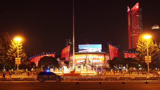 福州五一广场夜景延时摄影视频