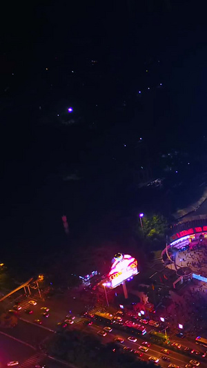 航拍万圣节世界之窗5A景区夜晚狂欢活动航拍夜景16秒视频